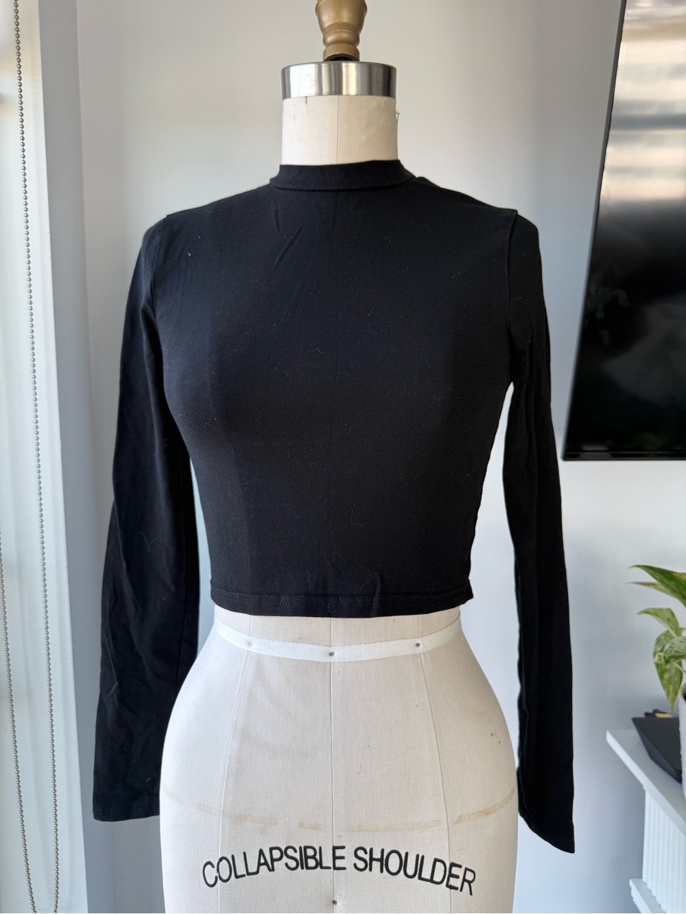 Long-Sleeve Mock neck Top